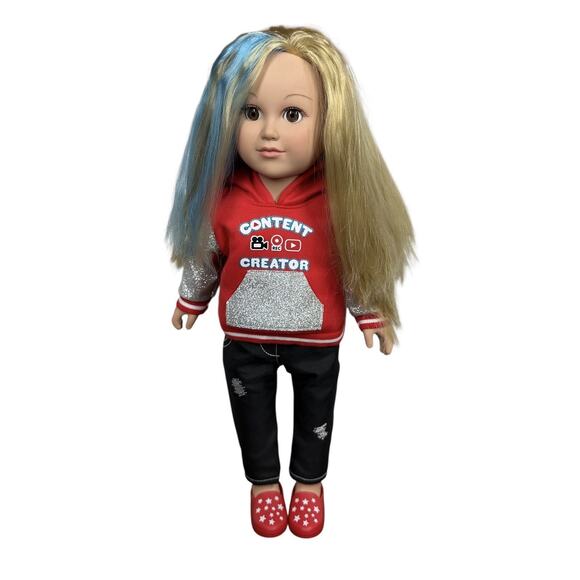 My Life as Skyler Content Creator Doll Blonde Hair Blue Streak Brown Eyes 18" - Picture 1 of 9